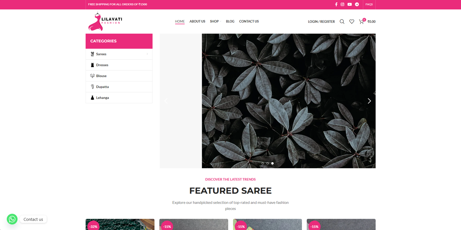 Lilavati Fashion — E-commerce Website